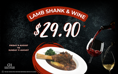 Warm Up Your Week with Our Lamb Shank & Wine Special!